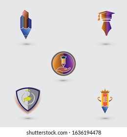 Education logo set design, vector template illustration