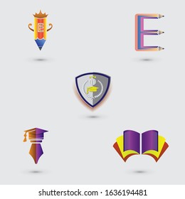Education logo set design, vector template illustration