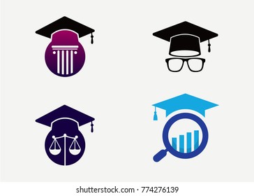 Education Logo Set Template Design Vector, Emblem, Design Concept, Creative Symbol, Icon