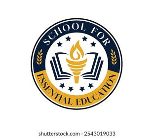 Logotipo educacional: Uma representação simples e abstrata de uma lâmpada combinada com um livro, simbolizando ideias brilhantes, Escola, Faculdade, Cápsula Educacional, Tocha, e 
Livro, Educação 