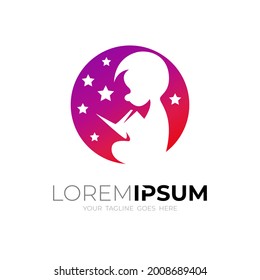 Education logo with simple design, people kids logo