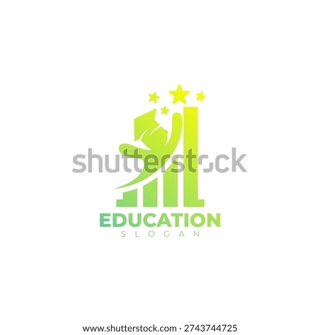 Education logo with student design vector, student logo achieving goals