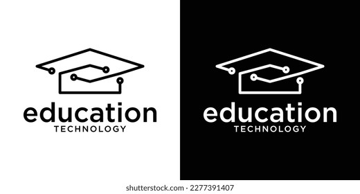 education logo technology icon vector illustration