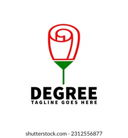 education logo template with degree icon