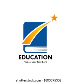 Education logo template illustration. there are book and star