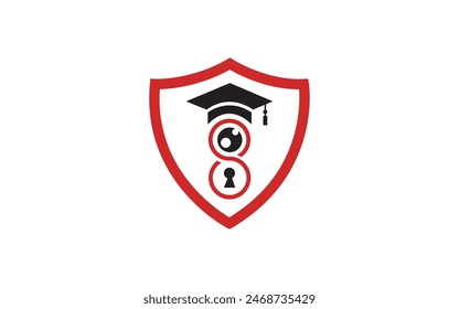 Education Logo Template. Modern education vector logo with students hat. This logo is suitable for school, students, brain, graduate, brain, thinking.
