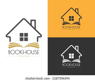 Education. Logo template with an open book and a pen. A sample for websites, applications and creative ideas. Flat style.
