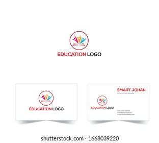 Education Logo Template. Swoosh modern education logo
