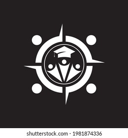 Education Logo Template. Swoosh modern education logo series global education