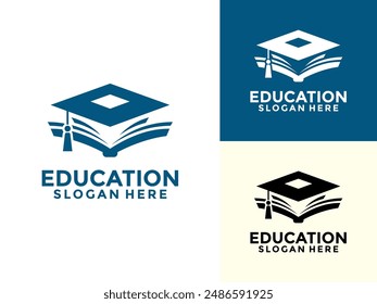 Education logo template, Education University logo with Graduation Hat and Book