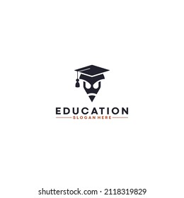 education logo template vector, icon in white background