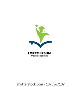 Education logo template, vector illustration - Vector