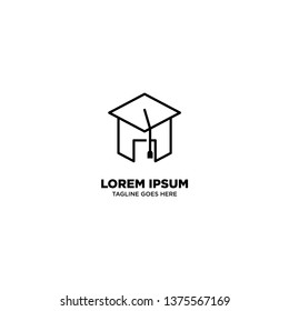 Education logo template, vector illustration - Vector