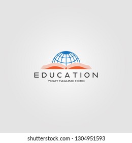 Education Logo template, vector logo for international school identity, global ,Education logo, creative vector logo design,education icon,emblem shapes,illustration element