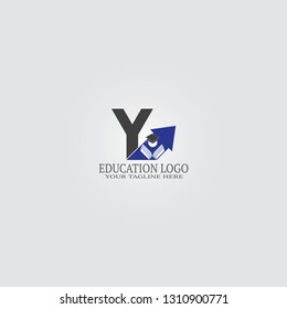 Education Logo template with Y letter, vector logo for international school identity,Education logo, creative vector logo design,education icon,emblem shapes,illustration element