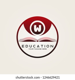 Education logo templates, initials W letter , Education logo, creative vector logo design,education icon,emblem shapes,illustration element