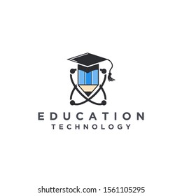 Education logo - toga hat school book pen teacher student college university