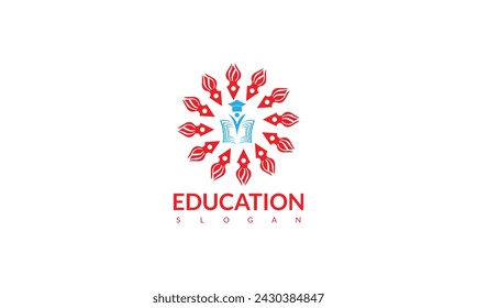 Education logo - toga hat school book pen teacher student college university