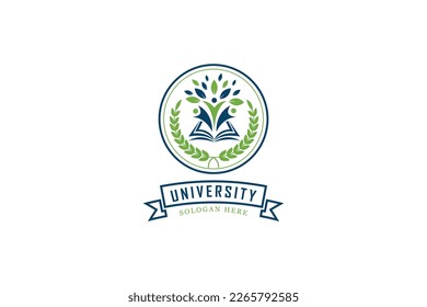 education logo. education university and college school academy institute club logo. learning logo emblem style	