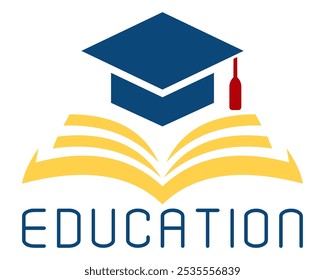 education logo for university college school and your business or company vector illustration isolated on white background