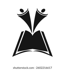 Education logo vector art. Black color education icon of book
