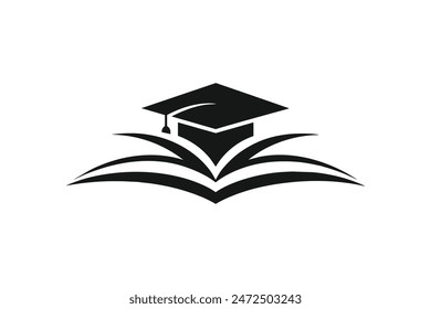  A Education logo with vector art illustration , featuring a modern stylish shape with an underline, vector illustration