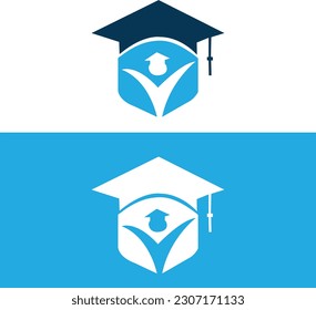 Education logo with in vector file.  Education icon design. Education initial alphabet logo design. Blue logo design. Education in vector file.