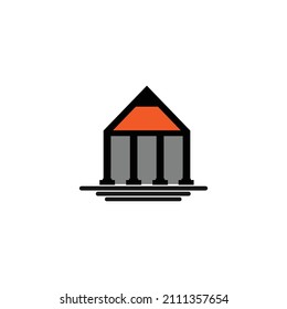 icono del vector del logotipo educativo. ilustración con lápiz y estudio en casa.