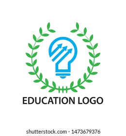 education logo vector image with leaves