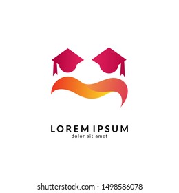Education logo vector, suitable for school, college, university, campus, graduate, kids education, smart people and science symbol/icon design
