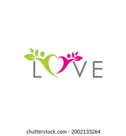 education of love and affection, by loving nature, vector logo illustration