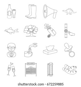 education, maintenance, plumbing and other web icon in outline style.barbecue, history, medicine icons in set collection.