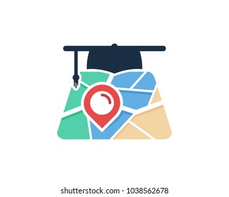 Education Map Icon Logo Design Element