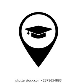 education map pin university vector map pointer
