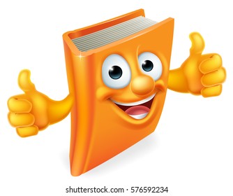 An education mascot book cartoon character giving a thumbs up