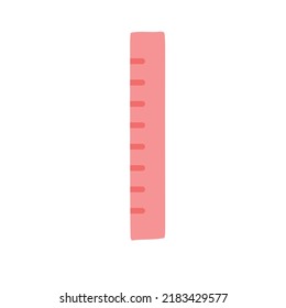 Herramienta plana de matemáticas de educación. Icono de regla. Instrumento de estacionería. Vector aislado en blanco