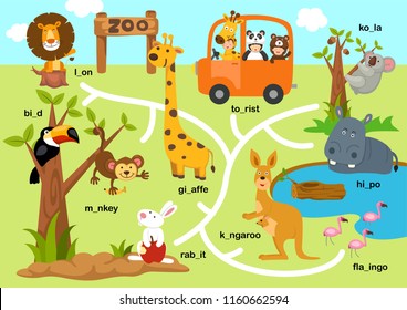 Education maze game vector illustration