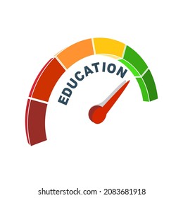 Education measuring device with arrow and scale.