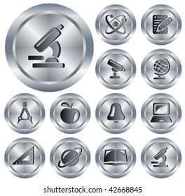 Education metallic buttons