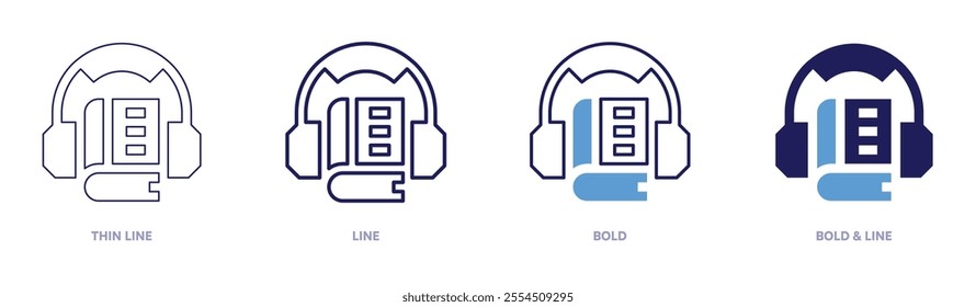 Education methodologies icon in 4 different styles. Thin Line, Line, Bold, and Bold Line. Duotone style. Editable stroke.