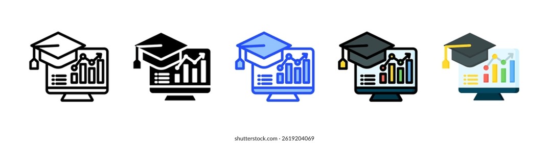 Education Metrics Icon Collection With Multiple Styles