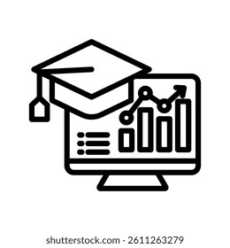 Education Metrics Line Vector Illustration On White Background.
