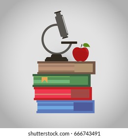 Education, microscope, books, apple,