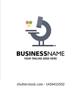 Education, Microscope, Science Business Logo Template. Flat Color