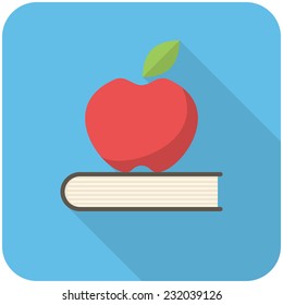 Education, modern flat icon with long shadow
