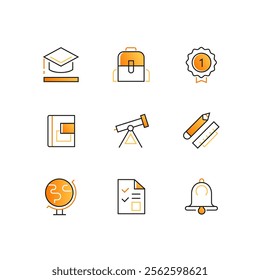 Education - modern line design style icons set