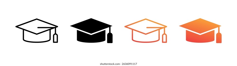 Definição de Vetor de Ícone de Estilo Múltiplo de Educação