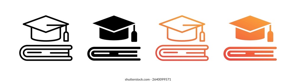 Education Multi Style Icon Set Vector