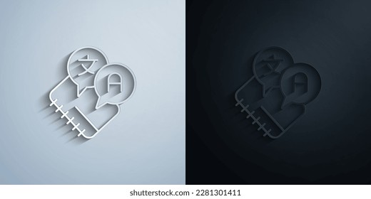 Education multilingual language paper icon with shadow effect vector illuistration design