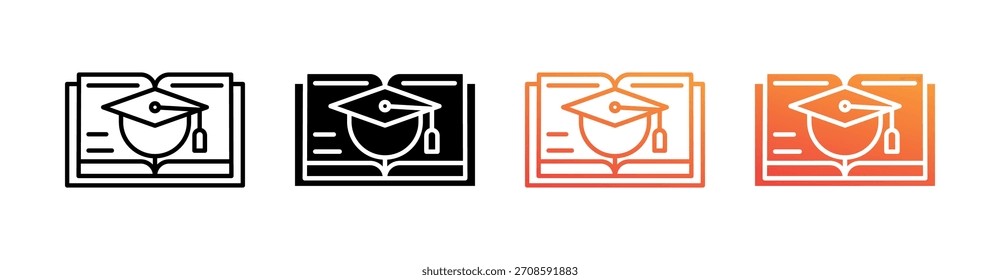 Education Multiple Style Icon Set Vector